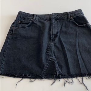Black denim skirt